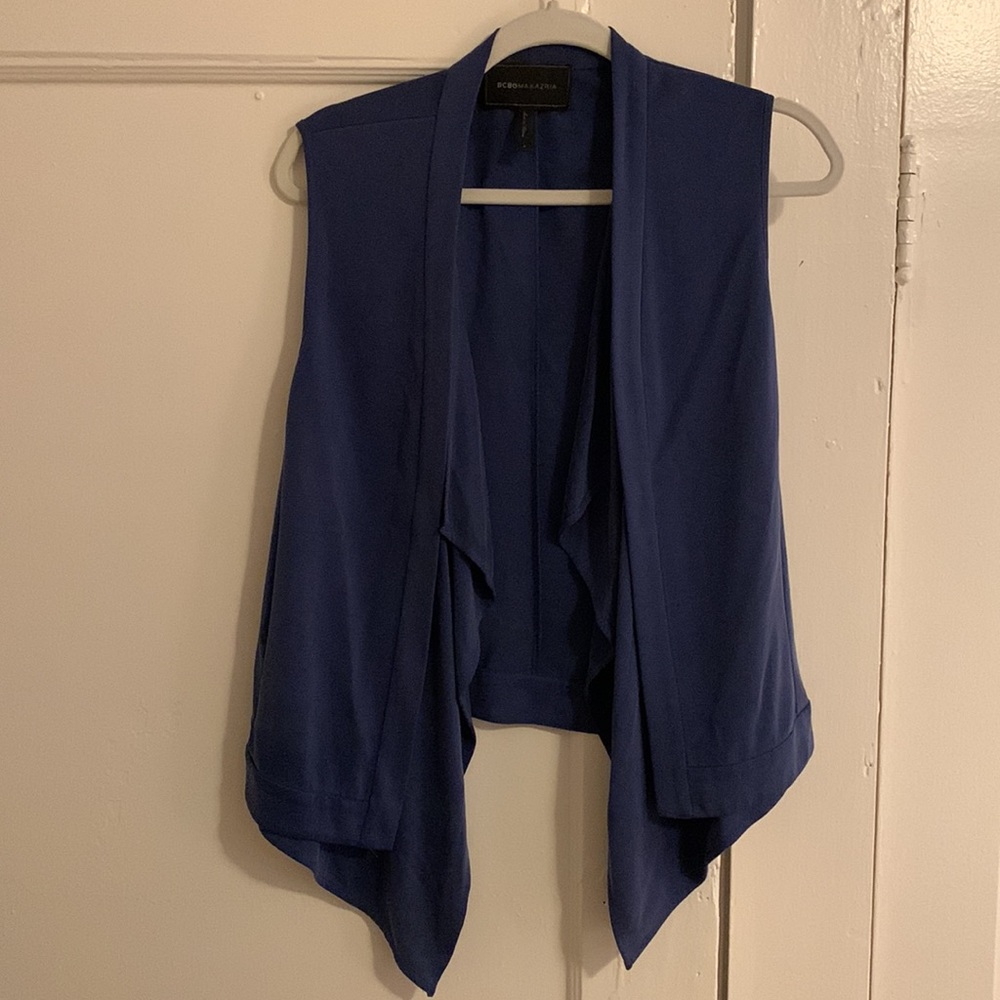 BCBG soft jersey blue vest size S small
